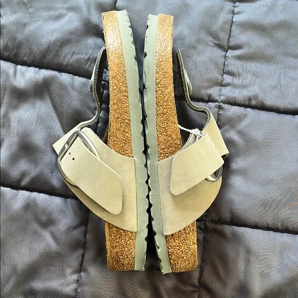 Birkenstock Gizeh Big Buckle Soft Footbed Dove Gray Excellent Condition - Picture 4 of 14